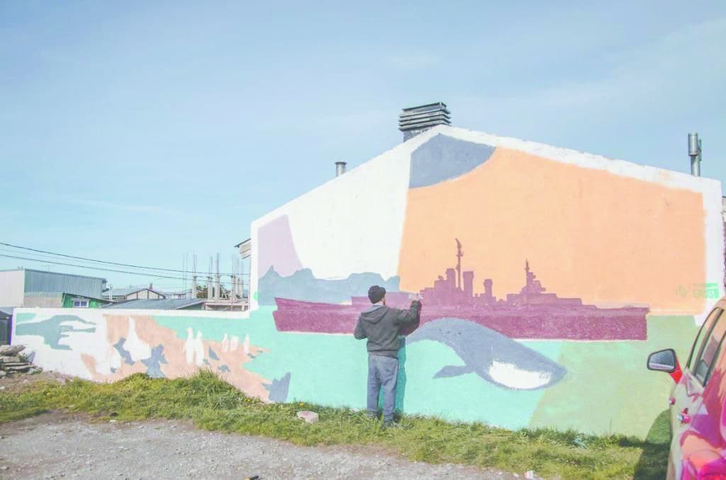 Los Pibes de Malvinas, en un mural de Valle Viejo