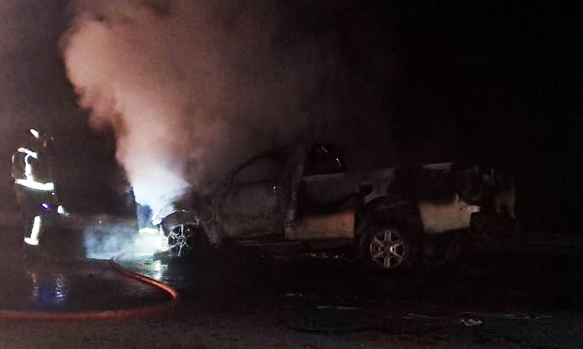 Ruta Nacional Nº3: una camioneta se incendió