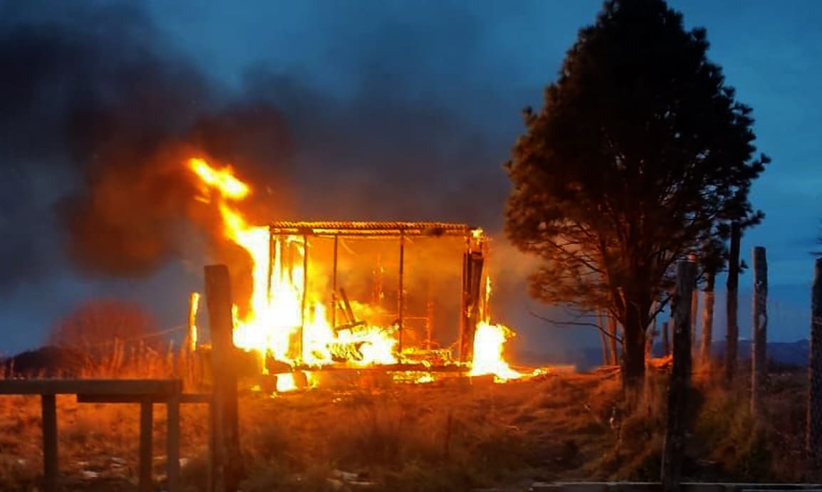Incendio en una casilla