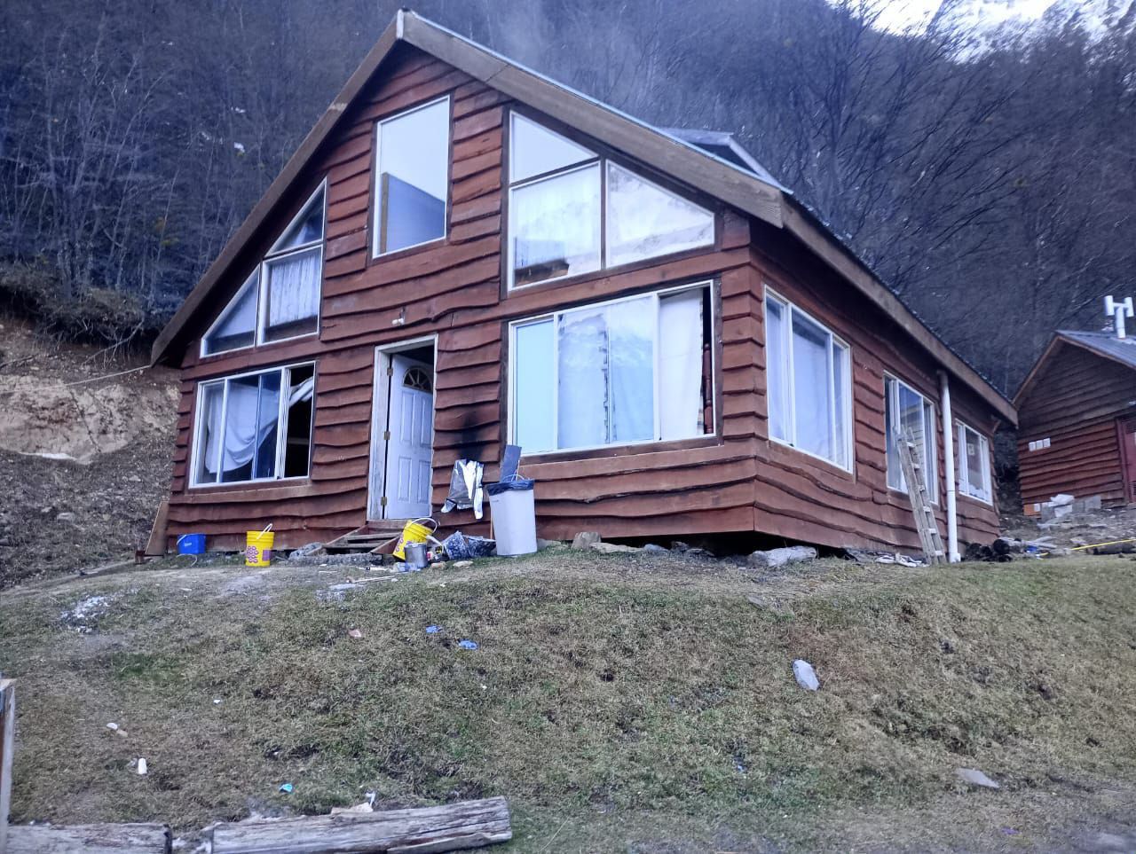 Principio de incendio en una cabaña