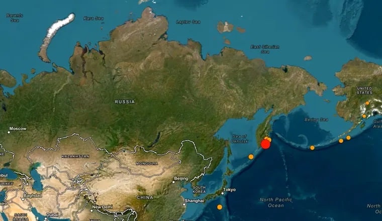 Terremoto de magnitud 7,9 sacudió el este de la península de Kamchatka