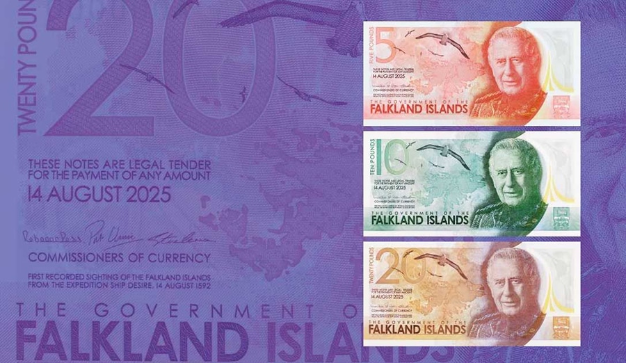 Ponen en circulación billetes de Carlos III en las Malvinas