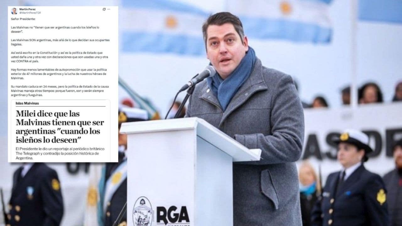 Martín Perez corrigió a Milei: «las Malvinas son argentinas, no de los isleños»